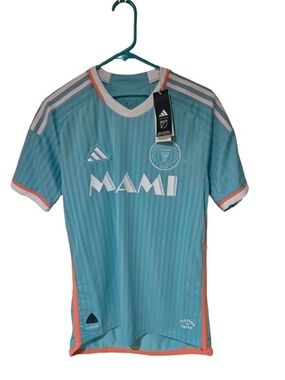 Adidas Inter Miami CF Authentic MLS Jersey 2024 Aqua Blue Messi Era NWT Men's M